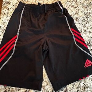 Adidas Black and Red Youth M Athletic Shorts